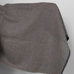 Ľanovo-bavlnená tkanina modrý a béžový kosoštvorcový vzor