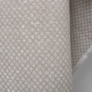Linen cotton fabric dark beige and white diamond pattern