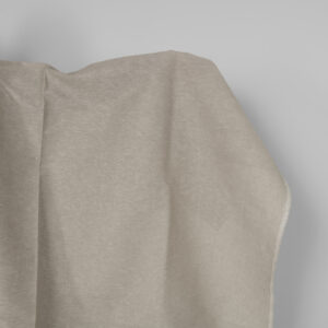 Ľanovo-bavlnená tkanina tmavo béžová a biela melanž