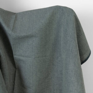 Ľanovo-bavlnená tkanina zeleno-tmavomodrá melanž