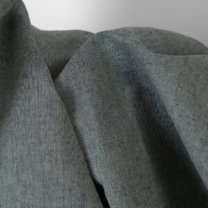 Ľanovo-bavlnená tkanina zeleno-tmavomodrá melanž