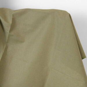 Ľanovo-bavlnená tkanina sivo-piesková a zelená melanž