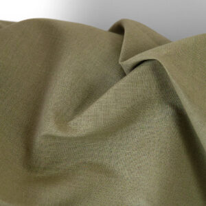 Ľanovo-bavlnená tkanina sivo-piesková a zelená melanž
