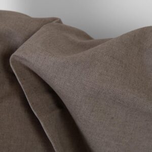 Ľanovo-bavlnená tkanina hnedo-sivý melanž
