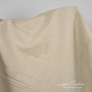 Ľanovo-bavlnená tkanina hnedozelená farba