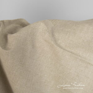 Ľanovo-bavlnená tkanina hnedozelená farba