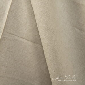 Ľanovo-bavlnená tkanina hnedozelená farba