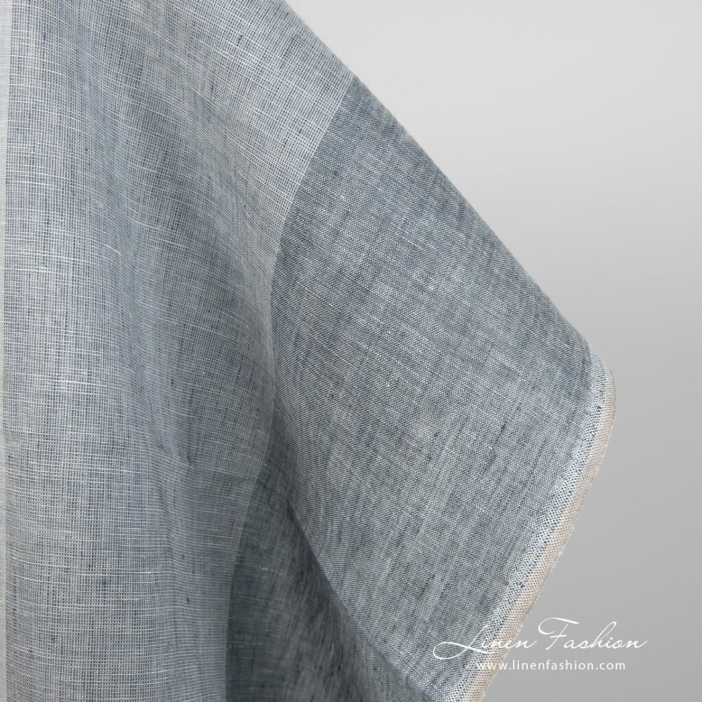 Linen fabric grey-white blocky gradient edge
