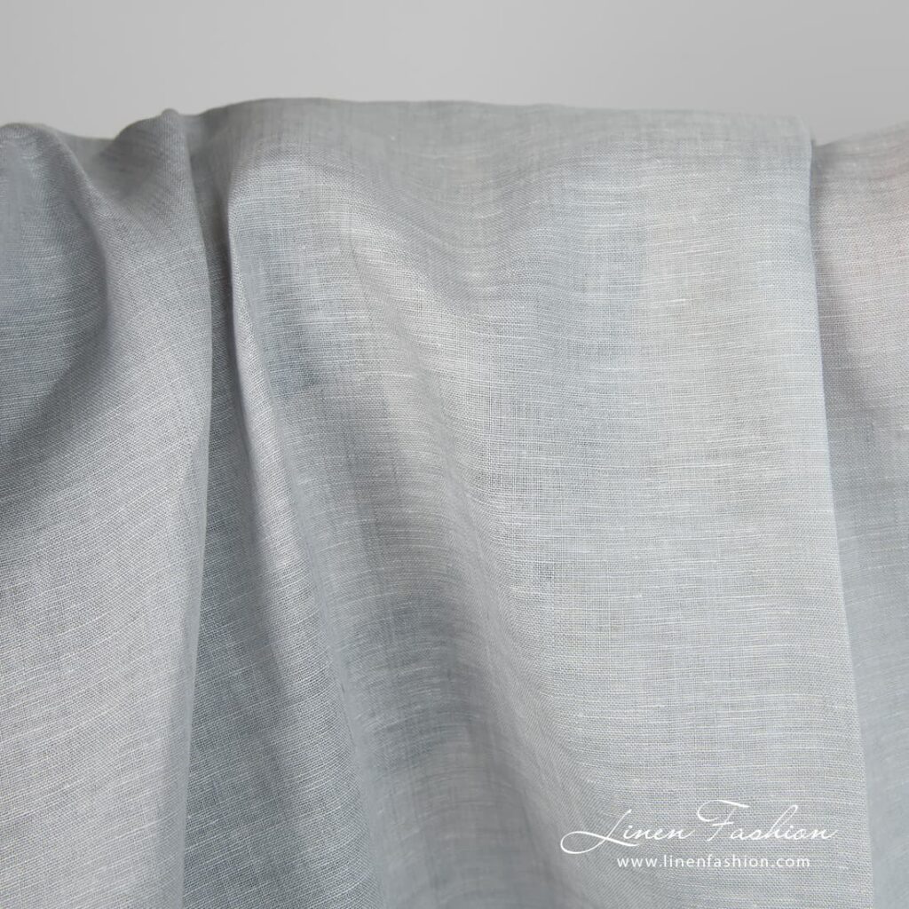 Linen fabric grey-white blocky gradient 150cm