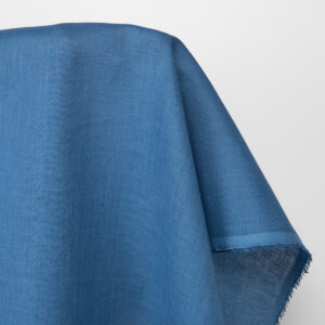 Ľanová látka jednofarebná stredne modrá