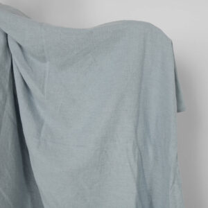 Praná ľanovo-bavlnená tkanina sivo-modrá