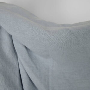 Praná ľanovo-bavlnená tkanina sivo-modrá