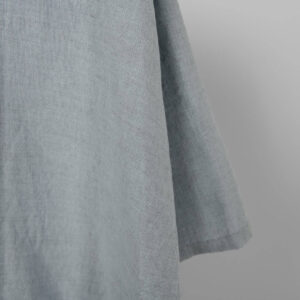 Praná ľanovo-bavlnená tkanina sivo-modrá