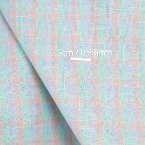 Ľanovo-bavlnená látka jasné pastelové kocky