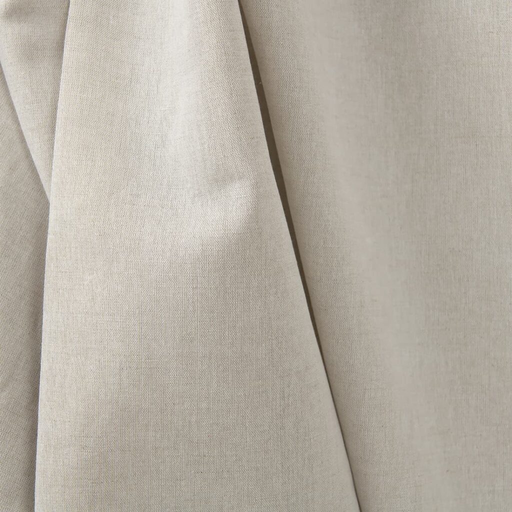Wide linen cotton fabric natural light grey colour product photo