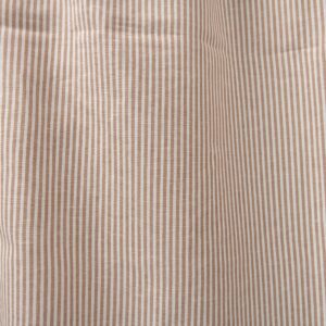 Široká ľanovo-bavlnená látka v bielych a hnedých pruhoch