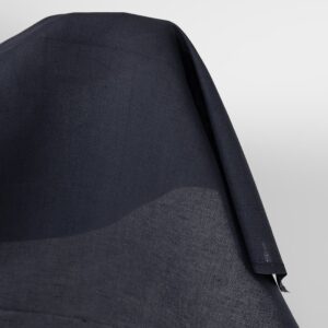 Ľanovo-bavlnená látka tmavomodrá farba