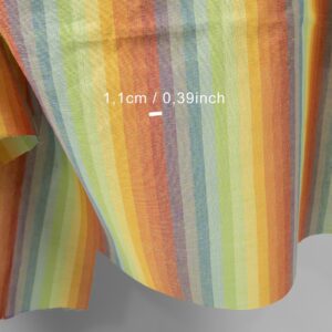 Ľanovo-bavlnená tkanina v dúhových farebných pruhoch