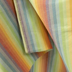 Ľanovo-bavlnená tkanina v dúhových farebných pruhoch