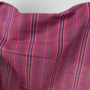 Ľanovo-bavlnená tkanina v červených pruhoch rôznych odtieňov