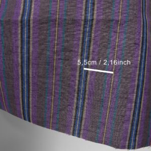 Ľanovo-bavlnená tkanina v rôznych odtieňoch fialových pruhov