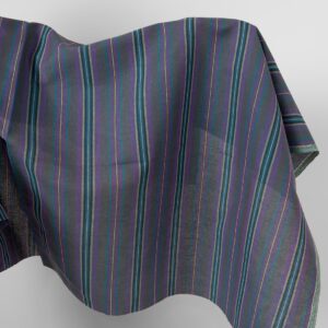 Ľanovo-bavlnená látka s fialovými a modrými pruhmi