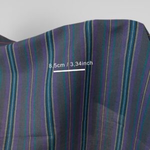 Ľanovo-bavlnená látka s fialovými a modrými pruhmi