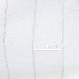 Ľanovo-bavlnená tkanina biela s prírodnými prerušovanými pruhmi