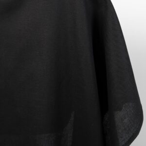 Linen cotton fabric black colour close up detail