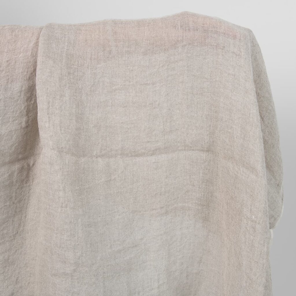 Washed linen fabric natural colour transparent product photo