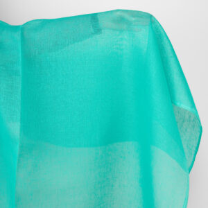 Ľanová tkanina priesvitná jasná tyrkysovo zelená