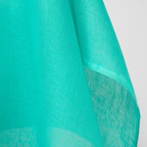 Ľanová tkanina priesvitná jasná tyrkysovo zelená