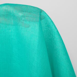 Ľanová tkanina priesvitná jasná tyrkysovo zelená