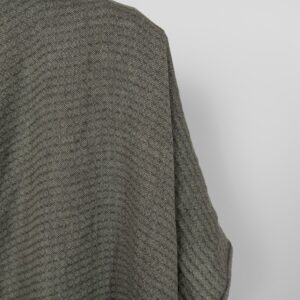 Praná ľanová látka tmavosivý a zelený kosoštvorcový vzor