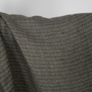 Praná ľanová látka tmavosivý a zelený kosoštvorcový vzor