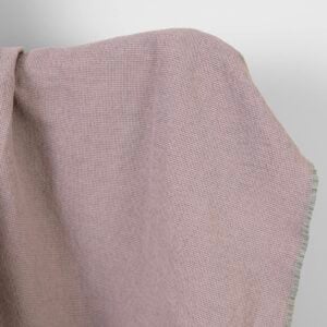 Ľanovo-bavlnená hrubá tkanina orgovánová a sivá vafľová praná