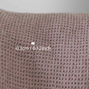 Ľanovo-bavlnená hrubá tkanina orgovánová a sivá vafľová praná