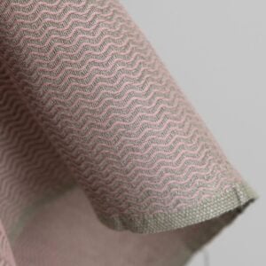 Ľanovo-bavlnená ťažká tkanina fialový a sivý cikcak