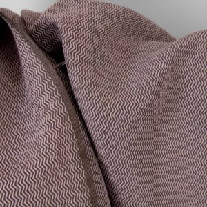 Ľanovo-bavlnená ťažká tkanina fialový a hnedý cik-cak
