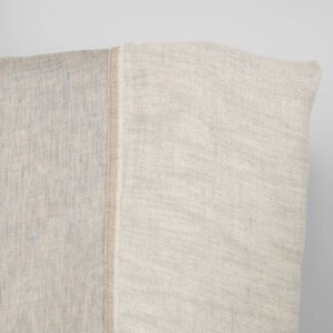 Praná ľanovo-bavlnená saténová látka béžovo-sivá