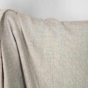 Praná ľanovo-bavlnená saténová látka béžovo-sivá