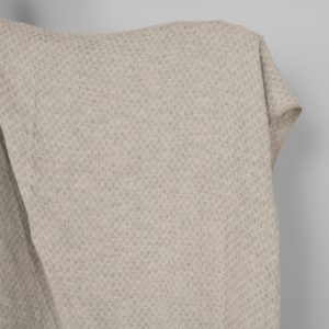 Praná ľanovo-bavlnená tkanina so sivo-béžovými kosoštvorcami