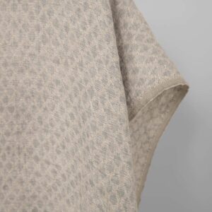 Praná ľanovo-bavlnená tkanina so sivo-béžovými kosoštvorcami