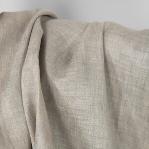 Ľanovo-bavlnená látka béžovo-sivá satén obojstranná