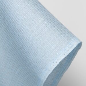 Ľanová látka bledo sivo-modrá vafľová