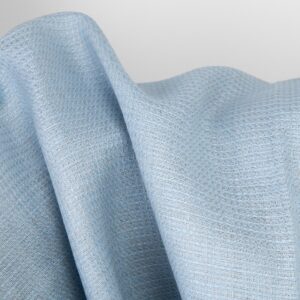 Ľanová látka bledo sivo-modrá vafľová