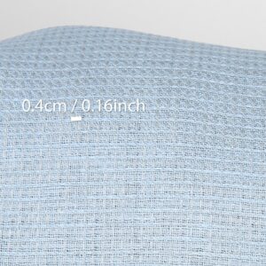 Ľanová látka bledo sivo-modrá vafľová