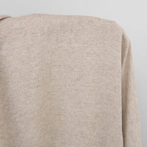 Široká praná ľanovo bavlnená látka biela a hnedá