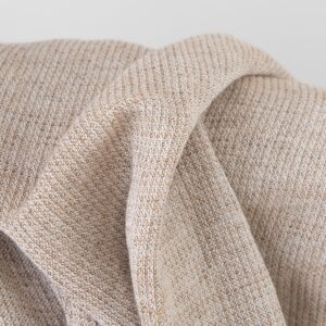 Široká praná ľanovo bavlnená látka biela a hnedá