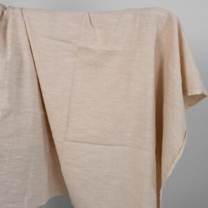 Praná ľanovo-bavlnená tkanina žltkasto ružovej farby